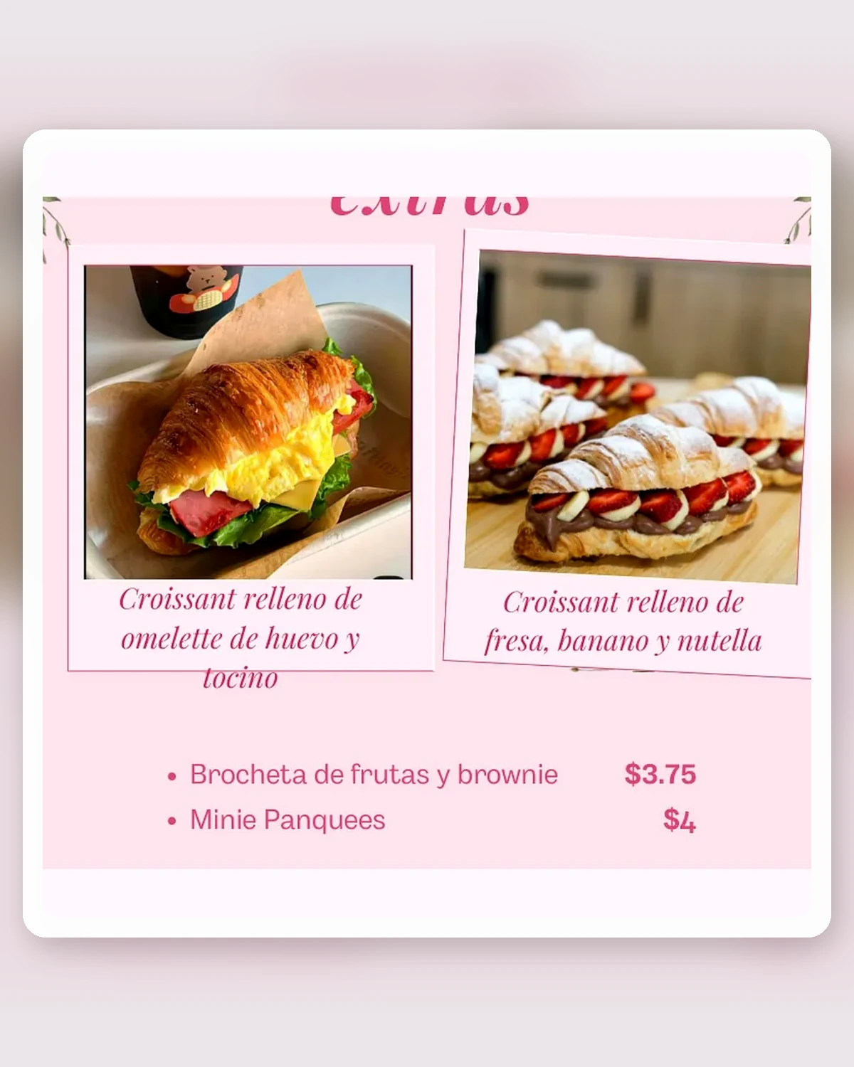 Croissant con omelette y tocino