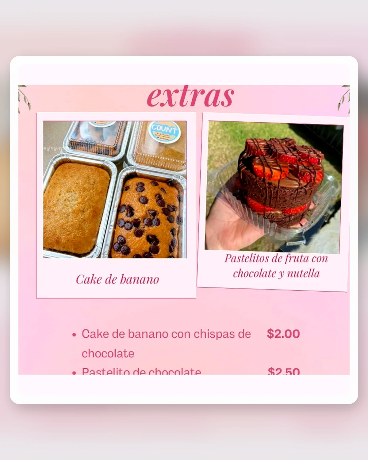 Cake de banano con chispas