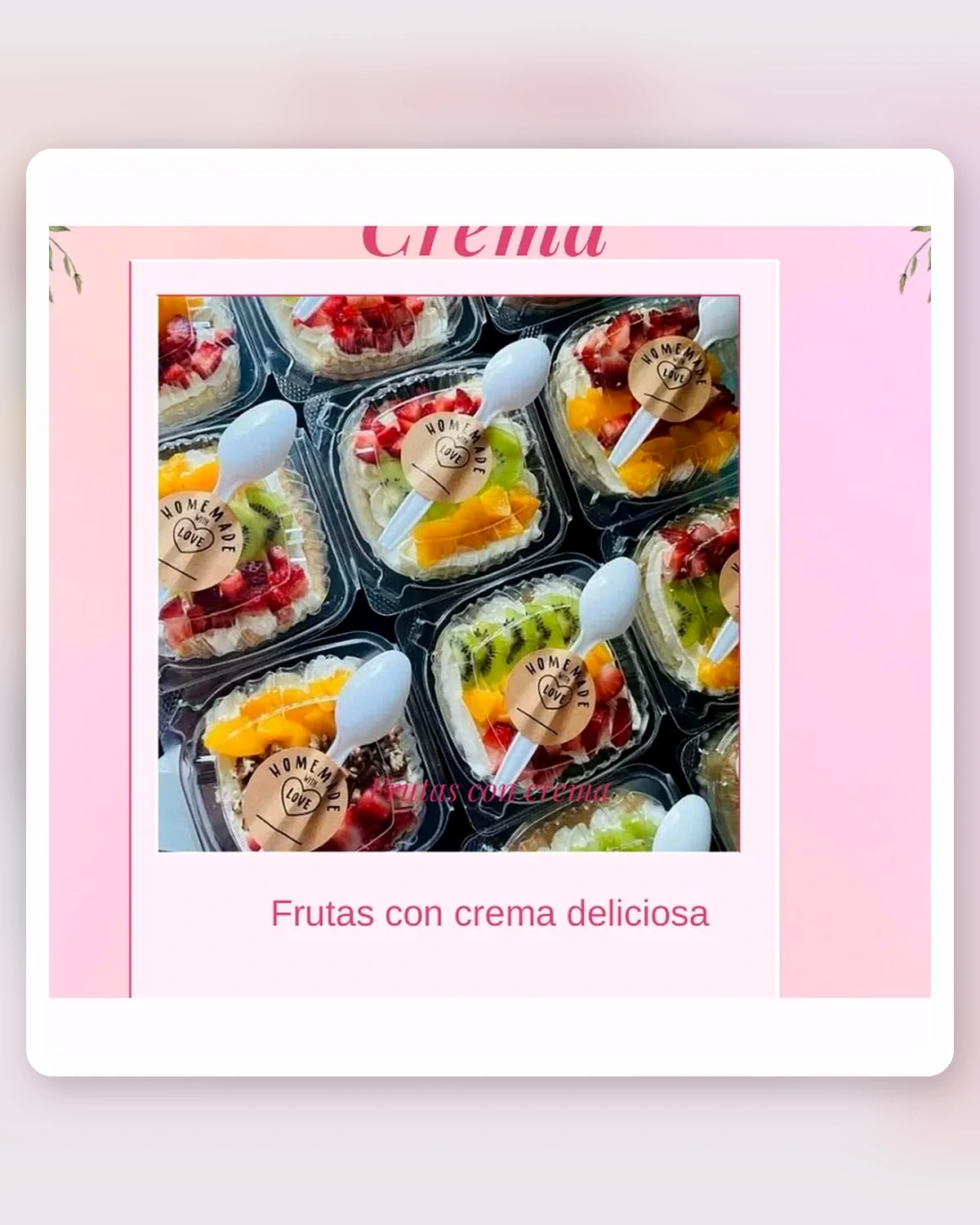 Frutas con crema