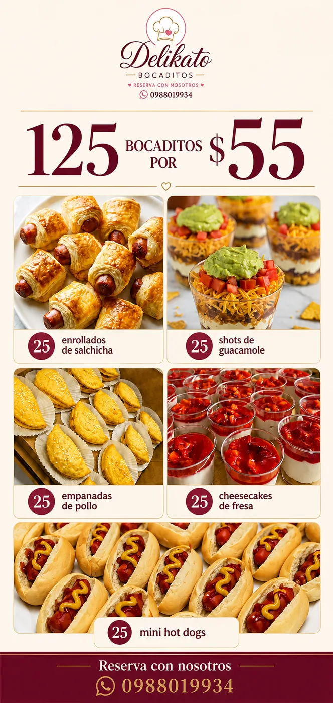 Bocaditos DELIKATO para eventos