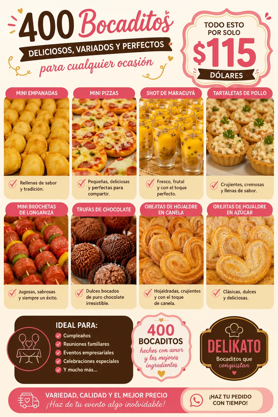 400 bocaditos DELIKATO